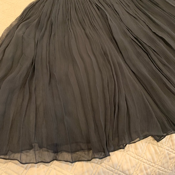 Elie Tahari Black Silk Chiffon Pleated One Shoulder Cocktail Dress - Picture 2 of 11